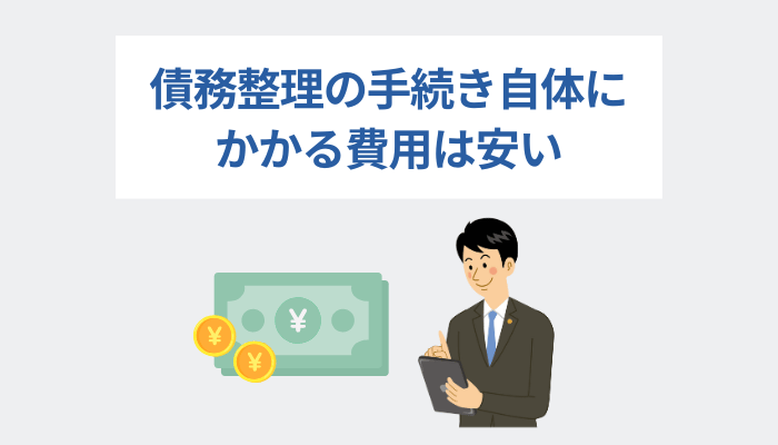 債務整理の手続き自体にかかる費用は安い
